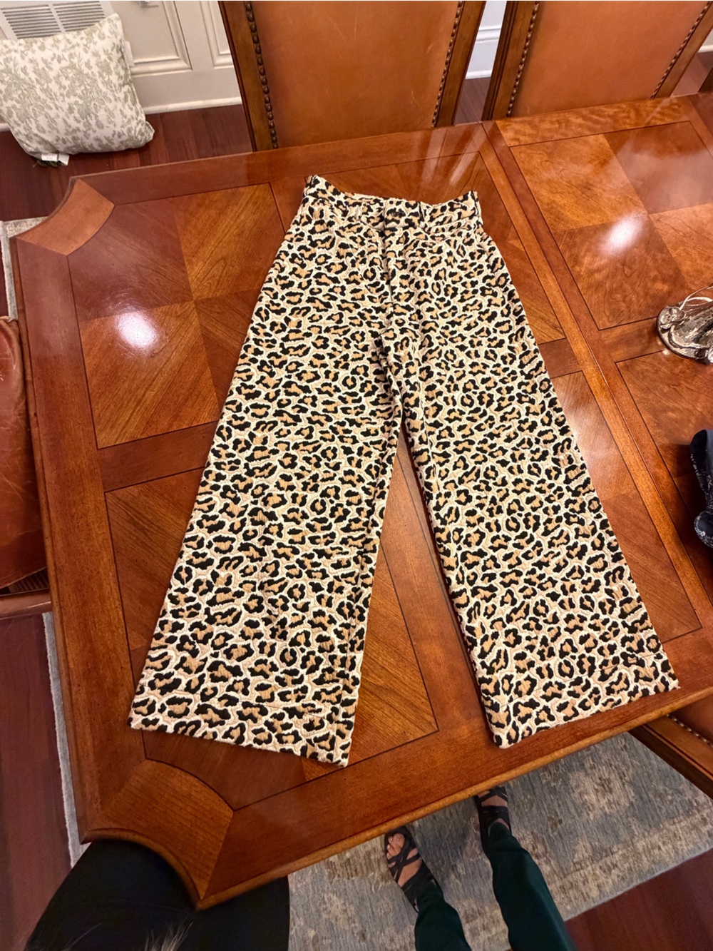 Anthropologie Maeve Leopard Print Pants in Tan and Black